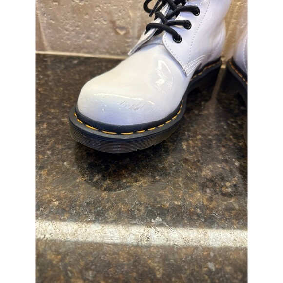 Dr Martens 1460 White Patent Lamper Lace-Up Boots Size 9 - Picture 5 of 10